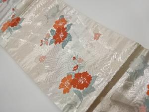 リサイクル　花模様織出し名古屋帯